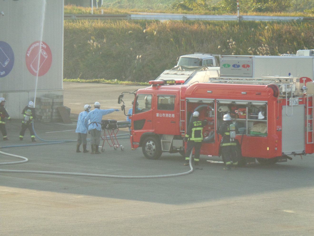 水橋消防署様と「合同消防訓練」を実施しました。